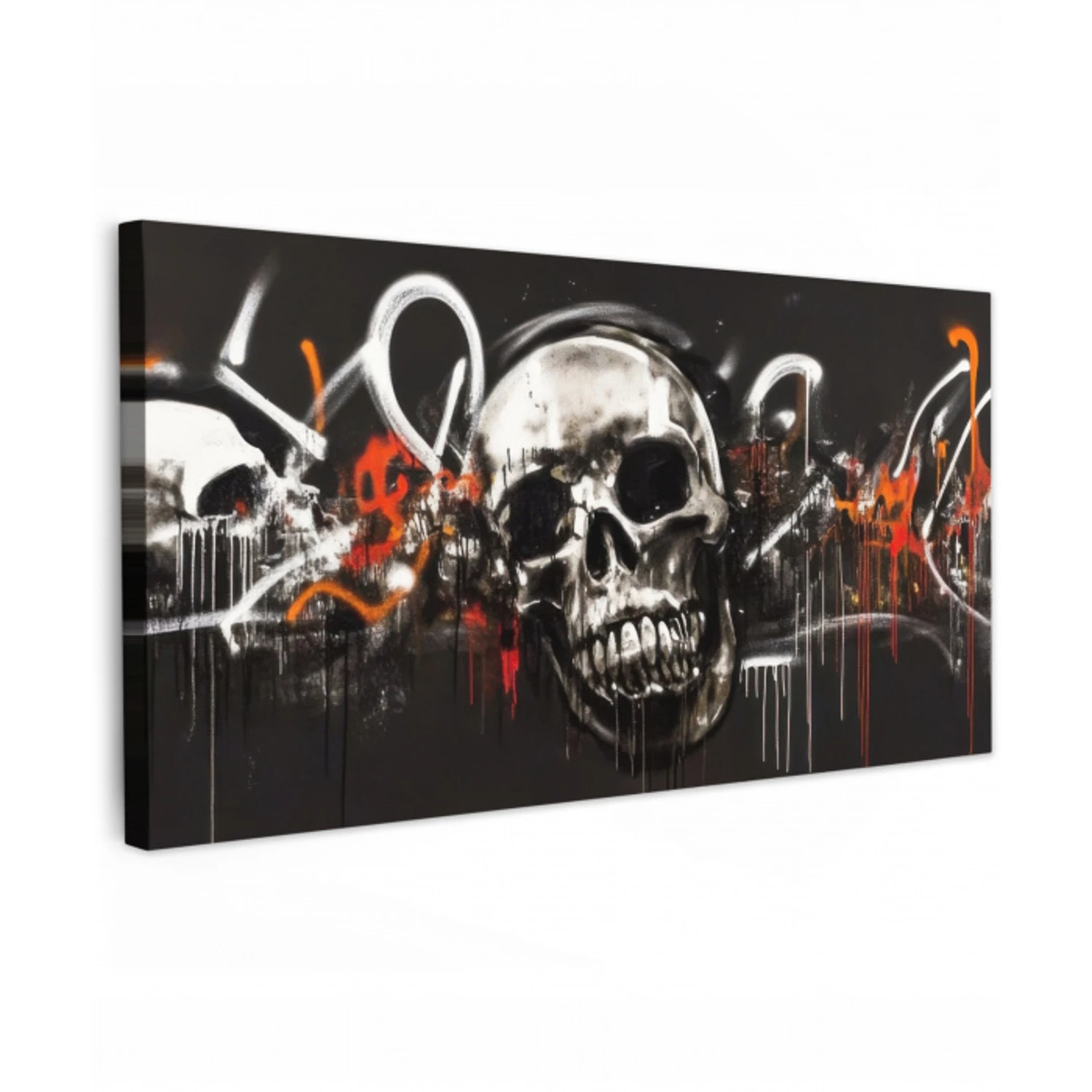 Schedels - Kunst - Donker - Rood Tuinposter op houten frame 2 cm dik xxl -3d