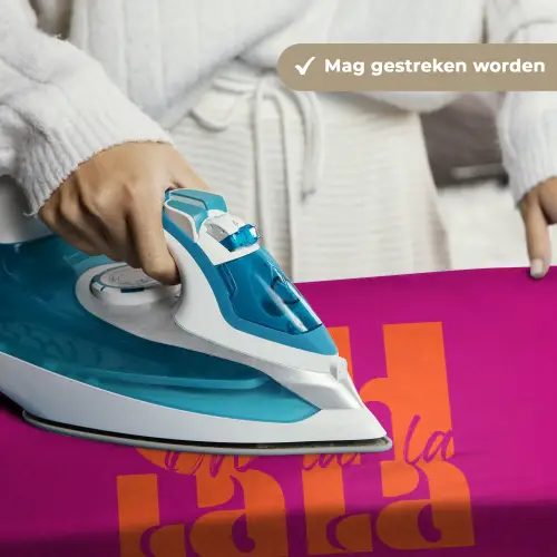 Oh la la - Roze - Oranje - Gestapelde letters Wandkleed katoen klein -sfeer9