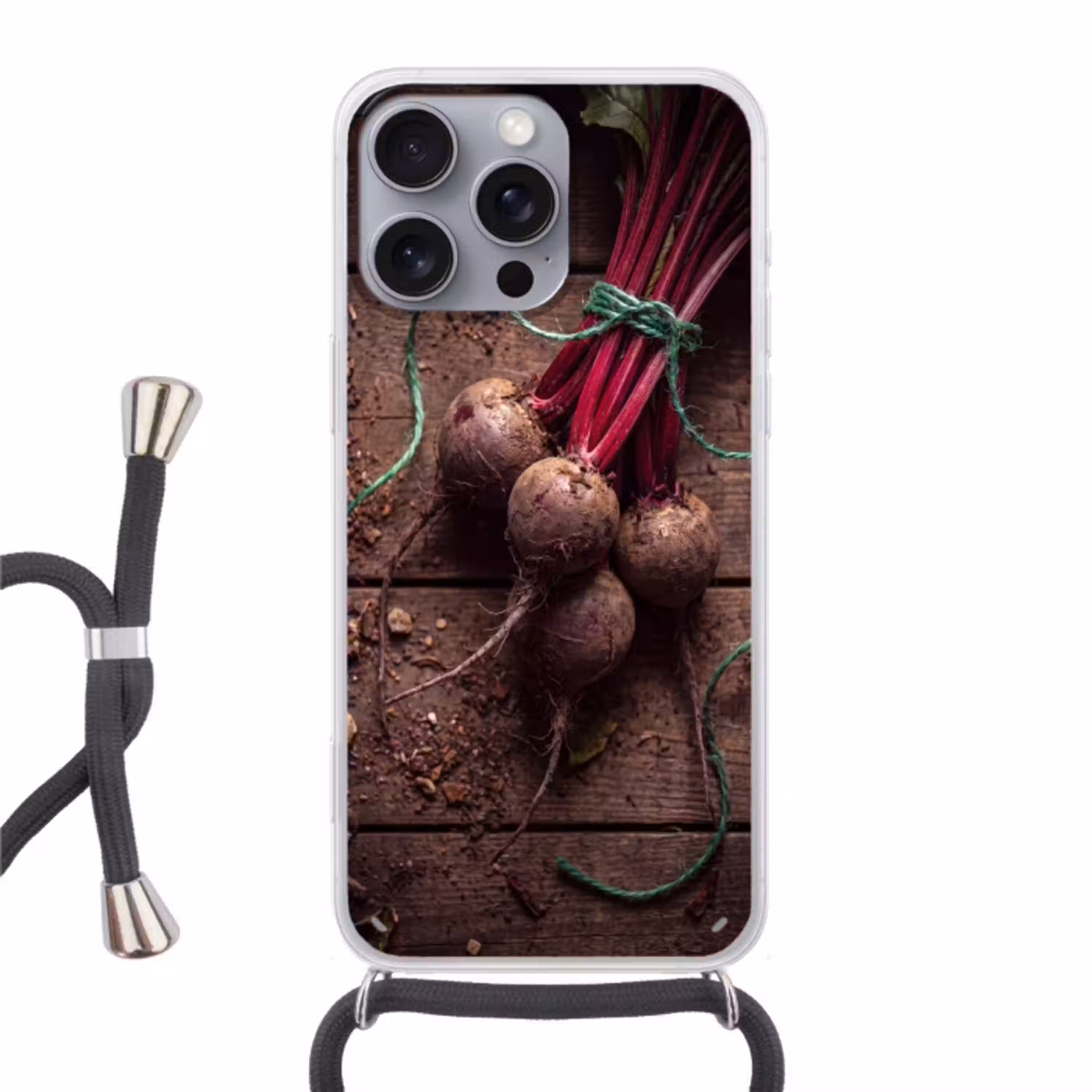 Groente - Bieten - Rustiek Hoesje iPhone 16 Pro Max met koord klein -3d