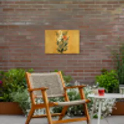 Bladeren - Boeket - Bloemen - Geel Tuinposter op houten frame 2 cm dik klein -sfeer3