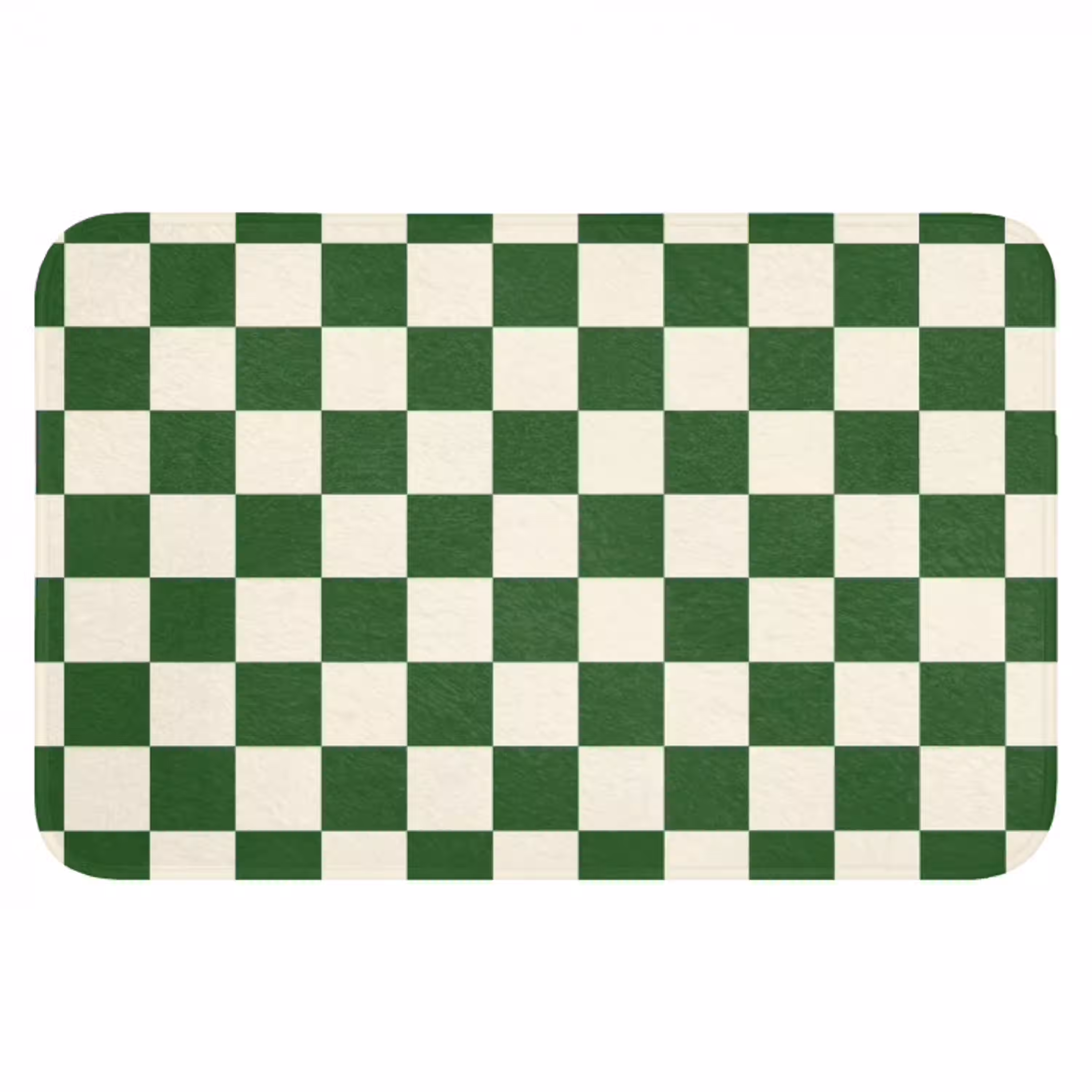 Schaakbord - Patroon - Groen Badmat klein 997 -3d