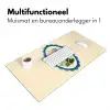 Lijst - Bloemen - Lichtblauw - Illustratie Muismat XXL klein -sfeer4