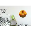 Zonnebloem - Mozaïek - Zonsondergang - Geel Wandcirkel aluminium klein -kinderkamer