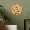 Bloemen - Geschilderd - Geel Akoestische PET Vilt - Rond klein -sfeer2