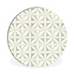 Abstract - Structuur - Grijs - Wit Wandcirkel aluminium klein 190 -3d