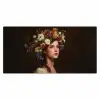 Portret - Vrouw - Bloemen Muismat XXL klein -3d_leeg