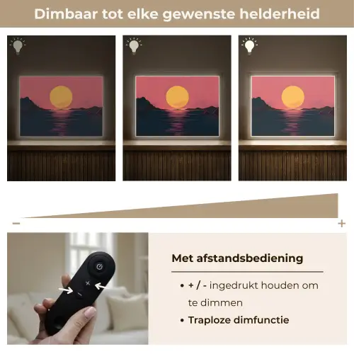 Zon - Geel - Bergen - Water Light Box met batterij (Wandlamp) middel -USP_dimbaarNL