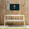Vrouw - Vlinder - Bril - Blauw - Modern - Portret Tuinposter op houten frame 2 cm dik klein -sfeer4