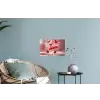 Aardbei - Taart- Eten - Roze Muursticker klein -plant