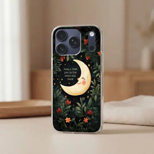 Maan - Quote - Bloemen - Sterren Telefoonhoesje iPhone 17 Pro klein -sfeer2