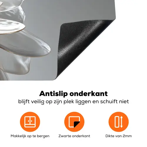 Bloem - Wit - Neutraal Inductie beschermer vinyl 3mm klein -zzzzzzz-td-onderkant