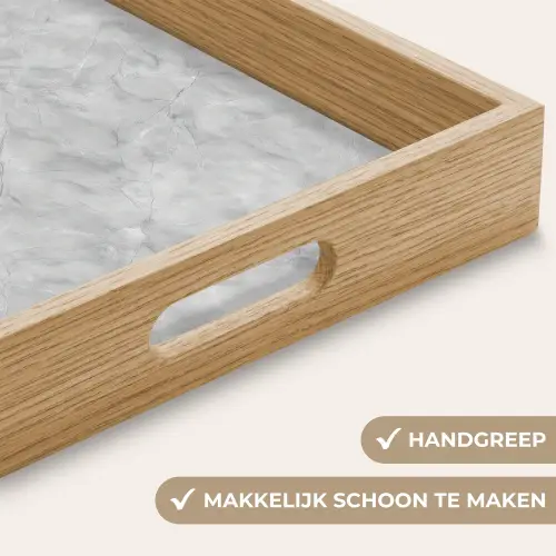 Grijs - Marmer - Mat Dienblad Rechthoek middel 911 -USP_HandgreepNL