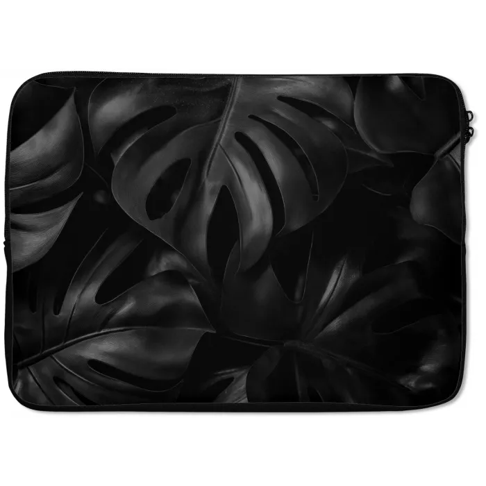 Zwart - Monstera - Bladeren laptophoes neopreen klein -zkaufland3dotto
