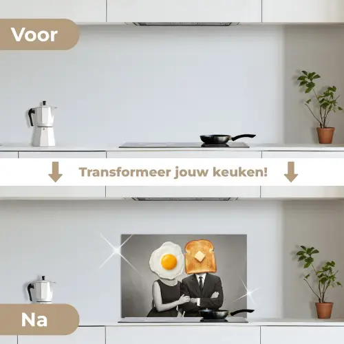 Ontbijt - Koppel - Ei - Brood keuken achterwand spatscherm klein -voor_na_NL
