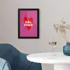 Girl power - Hart - Roze - Rood fotolijst zwart zonder passe partout klein -sfeer4