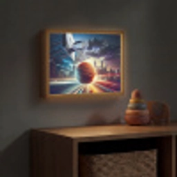Basketbal - Sport  - Basket - Stad Light Box met batterij (Wandlamp kind) middel -sfeer5_kind