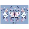 Vlinder - Vleugels - Stippen - Bloemen poster papier klein -3d