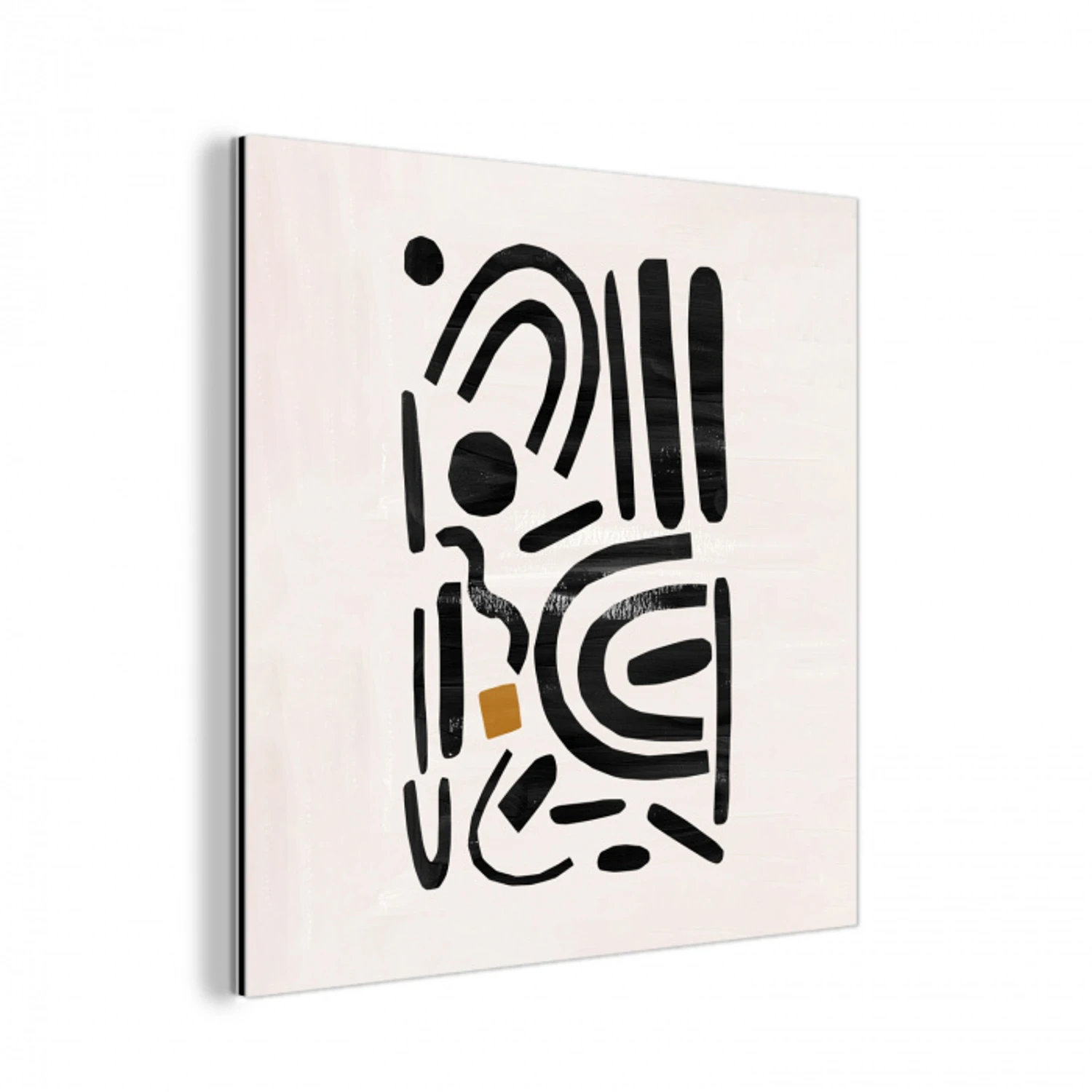 Abstract - Kunst - Vormen - Zwart aluminium wit klein -3d