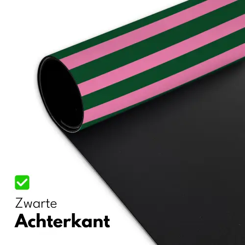 Verticale strepen - Groen - Roze Muismat XXL klein 681 -sfeer2