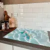 Zeesterren - Golvend water - Rustgevend Inductie beschermer vinyl 3mm klein -sfeer3