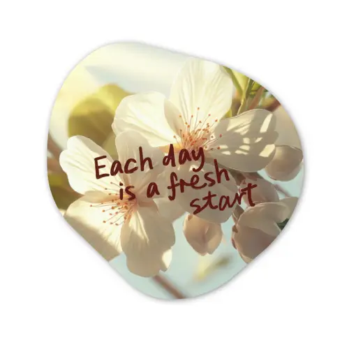 Bloesems - Zonlicht - Quote - Wit Wandcirkel Organisch Forex 3mm klein -3d