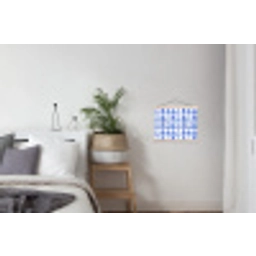 Patroon - Huizen - Blauw textielposter latten blank klein 122 -woonkamer