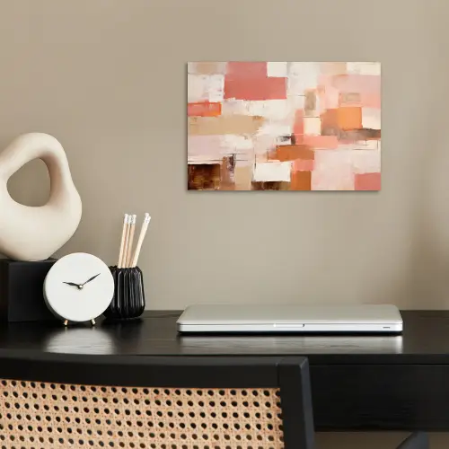 Kunst - Roze - Abstract poster papier klein -sfeer1