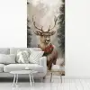 Winter - Bos - Rendier - Donker fotobehang vinyl groot -woonkamer