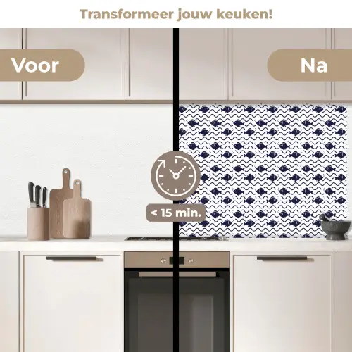 Oceaan - Visachtig - Blauw - Wit keuken achterwand 2 middel 871 -voor-na2_NL