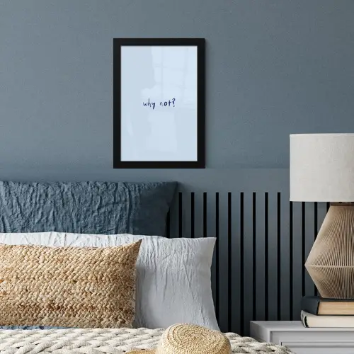 Why not - Blauw - Donker blauw - Quote fotolijst zwart zonder passe partout klein -sfeer3