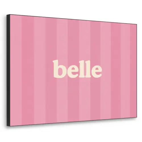 Roze - Gestreept - Belle Textielframe zwart klein -3d
