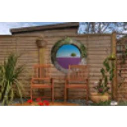 Lavendel - Doorkijk - Bloemen - Zomer Wandcirkel tuinposter met ringen klein -buiten3