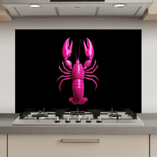 Kreeft - Felroze - Stippen - Opvallend keuken achterwand spatscherm klein -3d_website