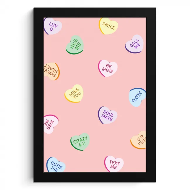 Hart - Snoep - Pastel - Tekst KitchenYeah - Keuken - Fotolijst klein -3d