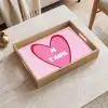 Hart - Frans - Valentijn - Roze Dienblad Rechthoek middel -sfeer1