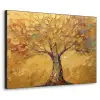 Goud - Boom - Abstract - Modern Textielframe zwart klein -3d