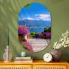 Lake Como - Italië - Landschap Wandcirkel Ovaal Glas middel -sfeer2