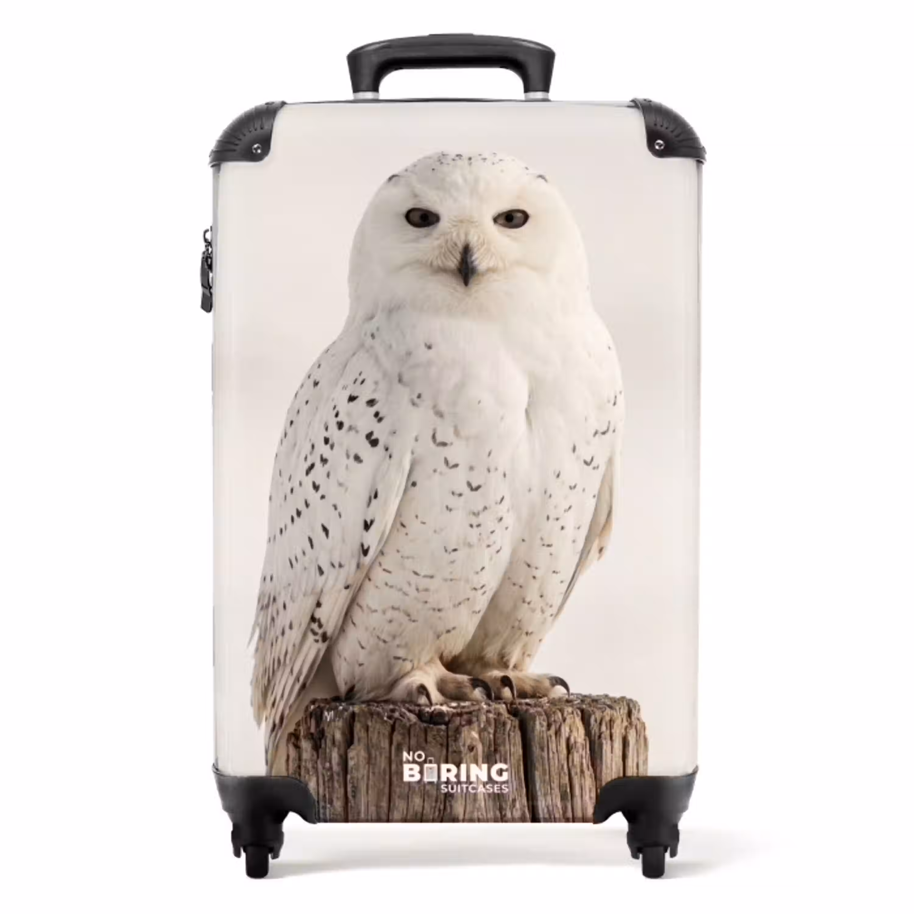 Sneeuwuil - Paal - Winter - Portret - Majestueus NBS - Handbagage koffer - Volwassenen Unisex middel -productfoto_recht