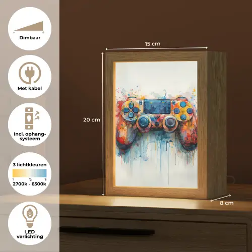 Kinder- en tiener kamer - Gaming - Game controller Light Box met kabel (Tafellamp) klein -USP_NL