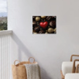 Macarons - Rood - Hart tuinposter los doek klein -sfeer8