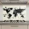 Wereldkaart - Zwart - Inkt keuken achterwand spatscherm klein -3d_website