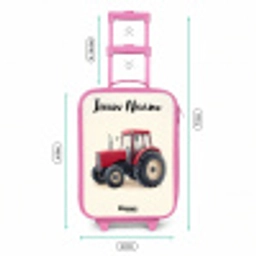 Tractor - Getekend - Rood Kinderkoffer - Roze klein -productfoto_formaten