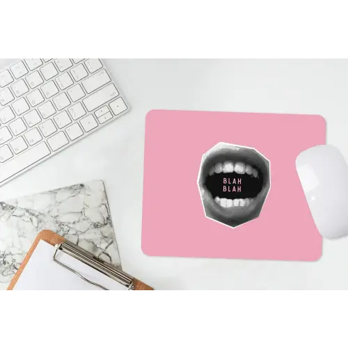 Mond - BLAH BLAH - Roze muismat rubber klein -witbureau