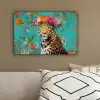 Luipaard - Bloemen - Kroon canvas 2cm klein -sfeer3