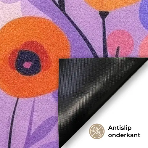 Bloemen - Kleurrijk - Bladeren Deurmat klein -antislip_NL