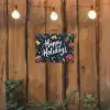 Feestelijk - Kerstgroet - Kleurrijk tuinposter los doek klein -sfeer1