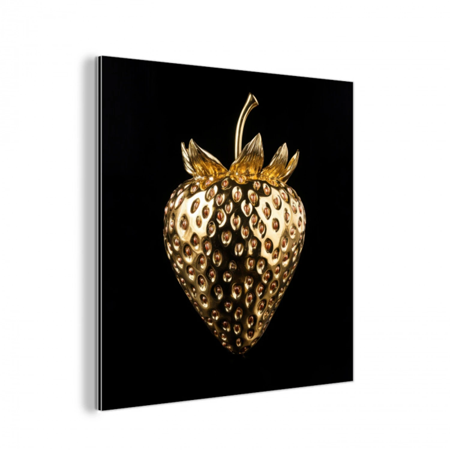 Aardbei - Goud - Zwart - Chrome aluminium wit klein -3d