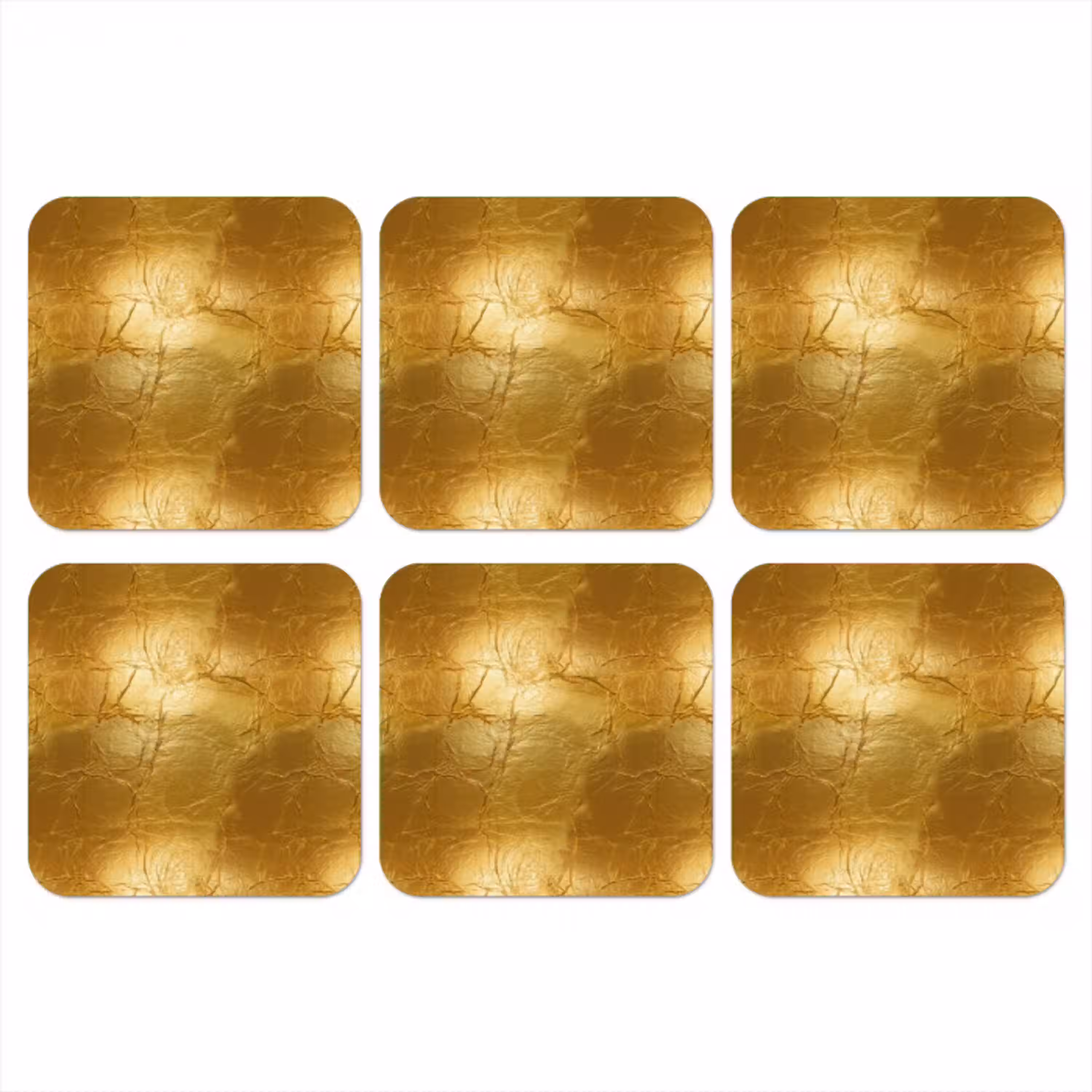 Bladgoud - Vintage - Textuur - Warm Goud onderzetter kurk middel 366 -3d