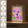 Edelstenen - Vormen - Hartje - Kleurrijk Light Box met kabel (Tafellamp) klein -USP_NL