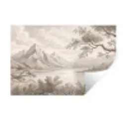 Landschap - Bergen - Meer - Natuur Muursticker klein -3d